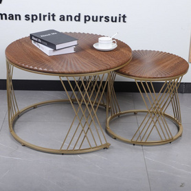 Carved veneer coffee table