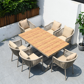 Alum textilene rope 7pcs dining set