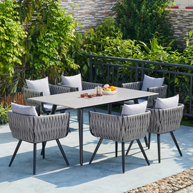 Alum rattan 7pcs dining set