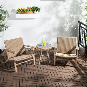 Alum rattan lounges and coffee table 3pcs set