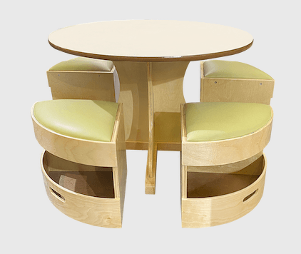M9001 Circular Table w/4 Padded Stools