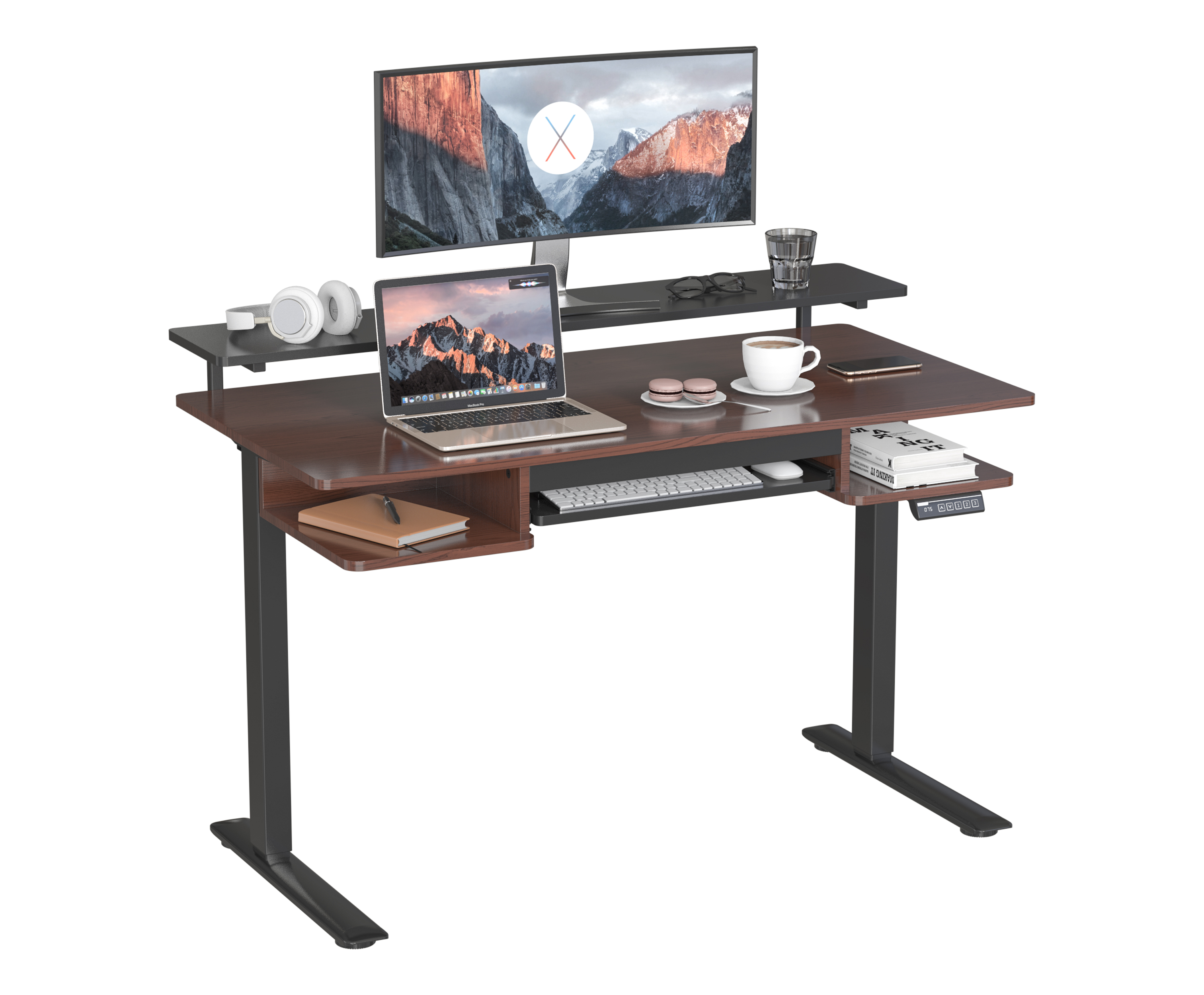 V-mounts Functional Storage Height Adjustable Standing Desk  JSD5-02-ZW-X1