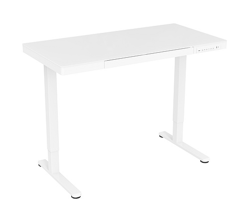 V-mounts Height Adjustable Tempered Glass Desk with Ultra-thin Surface JSD5-01-G7