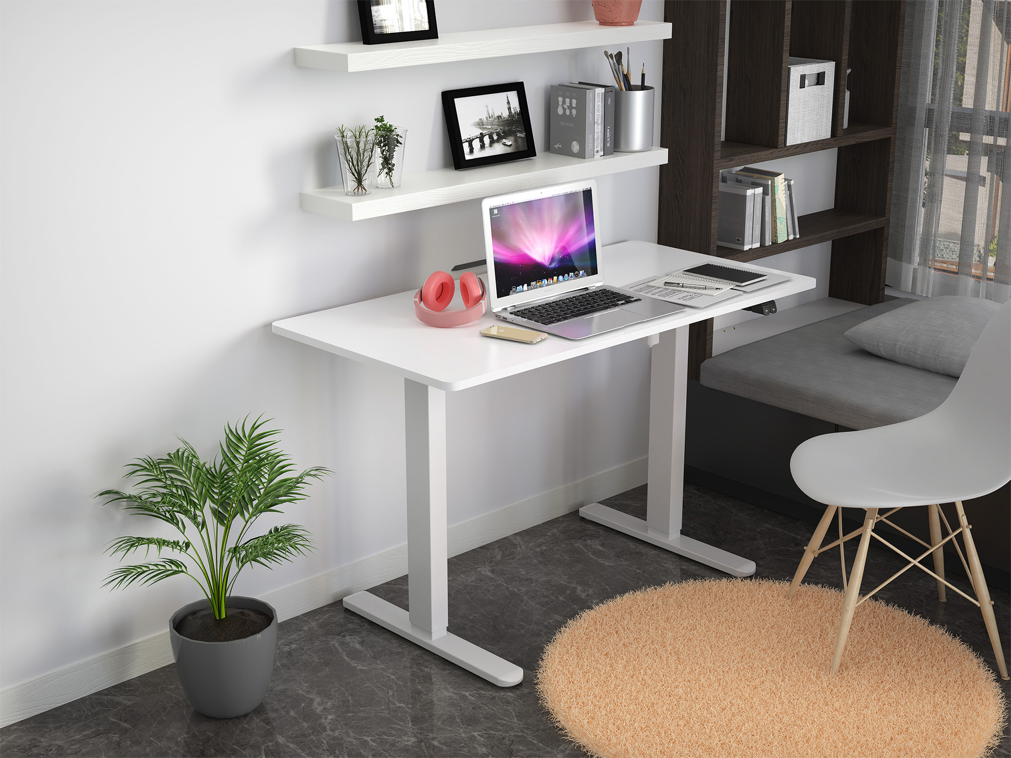 V-mounts Single Motor Height Adjustable Standing Desk JSD5-02