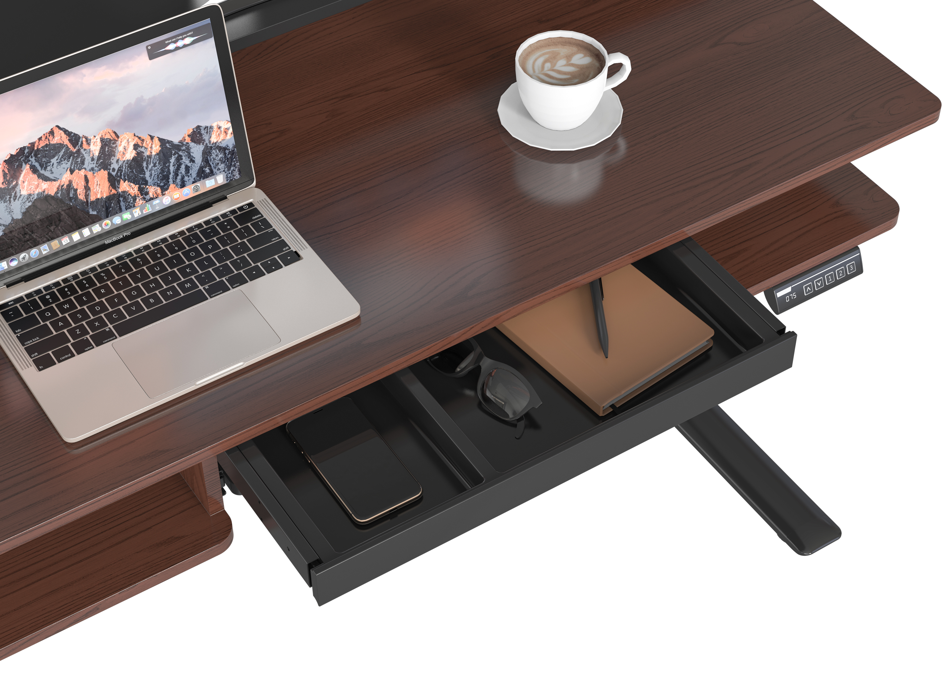 V-mounts Functional Storage Height Adjustable Standing Desk  JSD5-02-ZW-X1