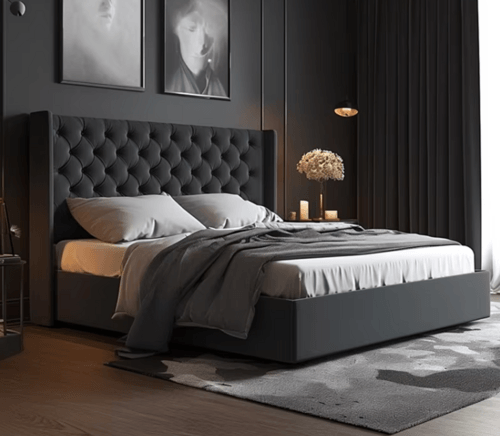 2024 Custom Upholstered Bed Moderne king Size Upholstered Bed Frame