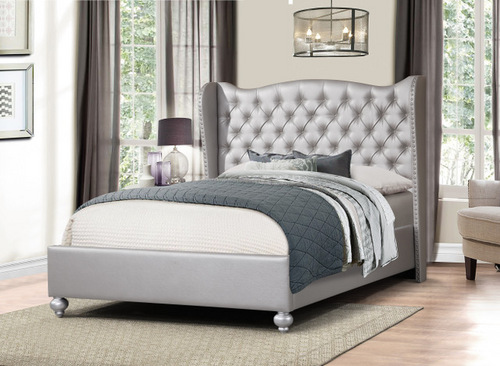Modern Home Furniture Bedroom wood Leather Full Size Bed Frame
