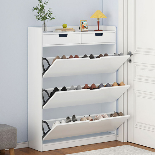 Flip Doors Shoe Rack with Drawers