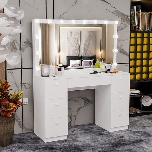 LED Dressing Table with 7 Drawers