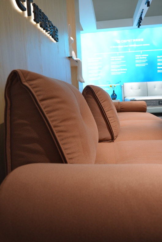 Modern fabric functional sofa with electrically adjustable seat and backrests