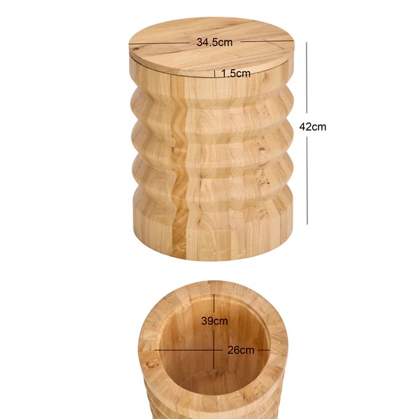 Modern Unique Carved Solid Wood Side Table Corner Table for Apartment for Living Room Sofa or Bedside Use