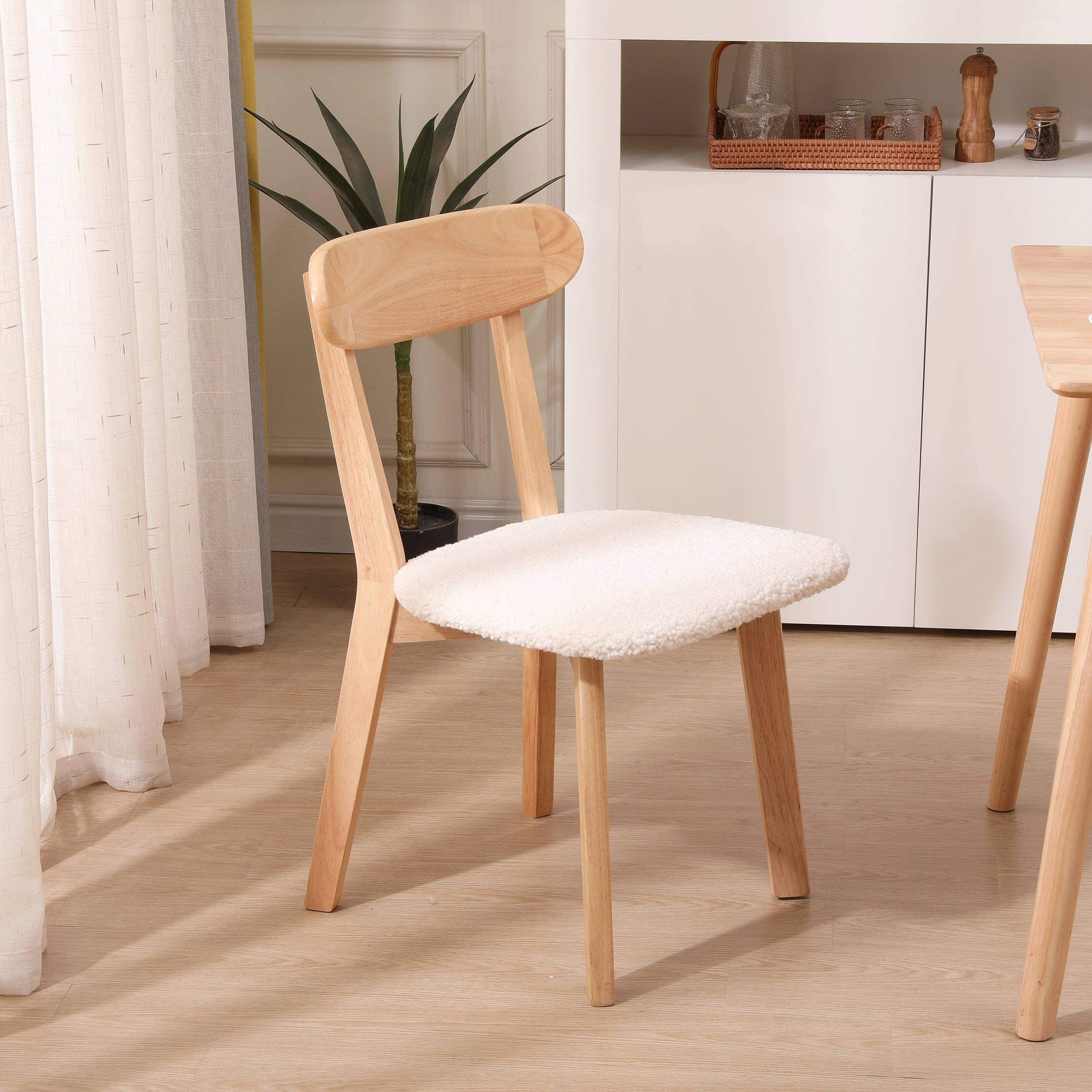 Simple style solid wood dining chair with cushion