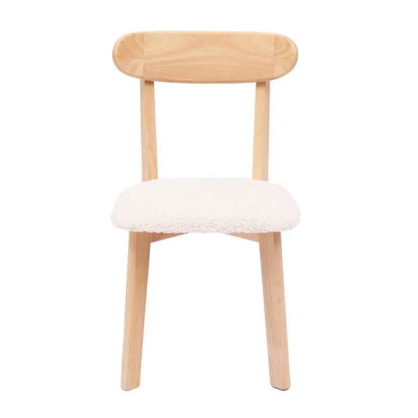 Simple style solid wood dining chair with cushion