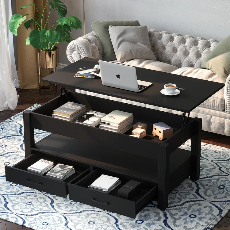 Lift top coffee table for living room