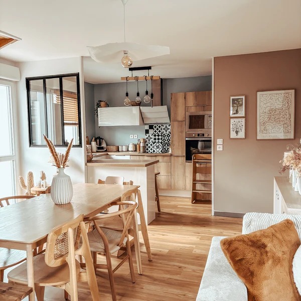 Simple style solid wood rope wave dining chair for inside or outside