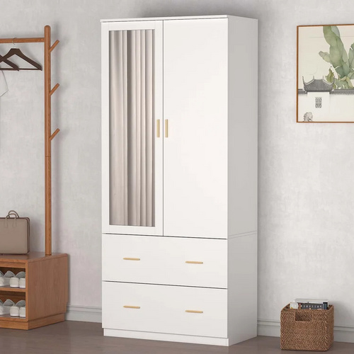 Two Doors Wardrobe With Drawers and mirror