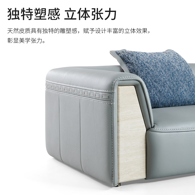 PJ-SF01 Thick Leather Sofa, Modern and Luxurious