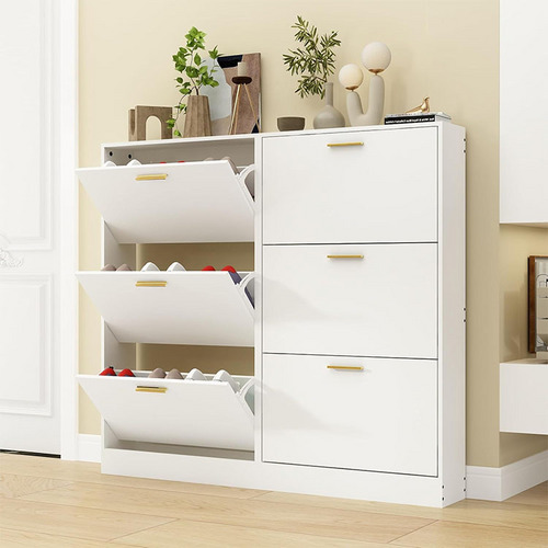Large Storage Wooden Flip Doors Shoe Rack cabinet