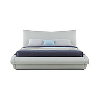 Master bedroom modern quiet luxury thick leather soft bed