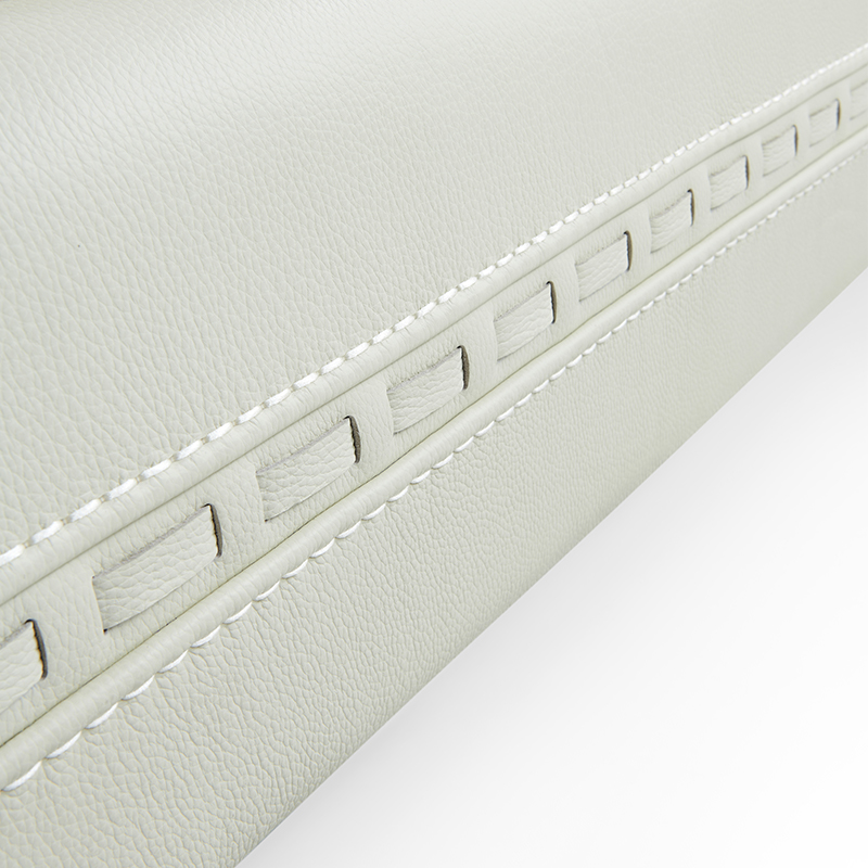 Master bedroom modern quiet luxury thick leather soft bed