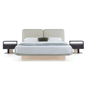 Master bedroom modern quiet luxury thick leather soft bed