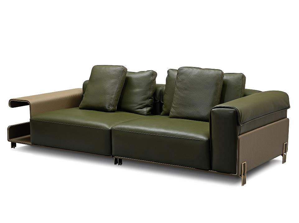 Italian Minimalist Leather Sofa Set, Stylish Patchwork Design, Luxury Living Room Furniture for Large Spaces