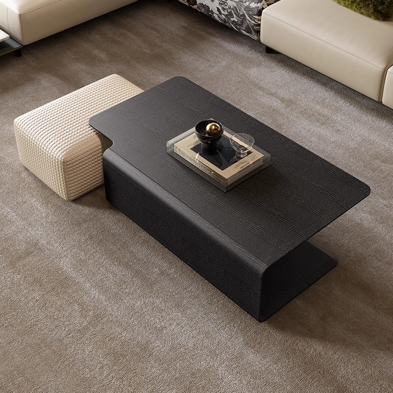 Italian Minimalist Leather Sofa Set, Stylish Patchwork Design, Luxury Living Room Furniture for Large Spaces