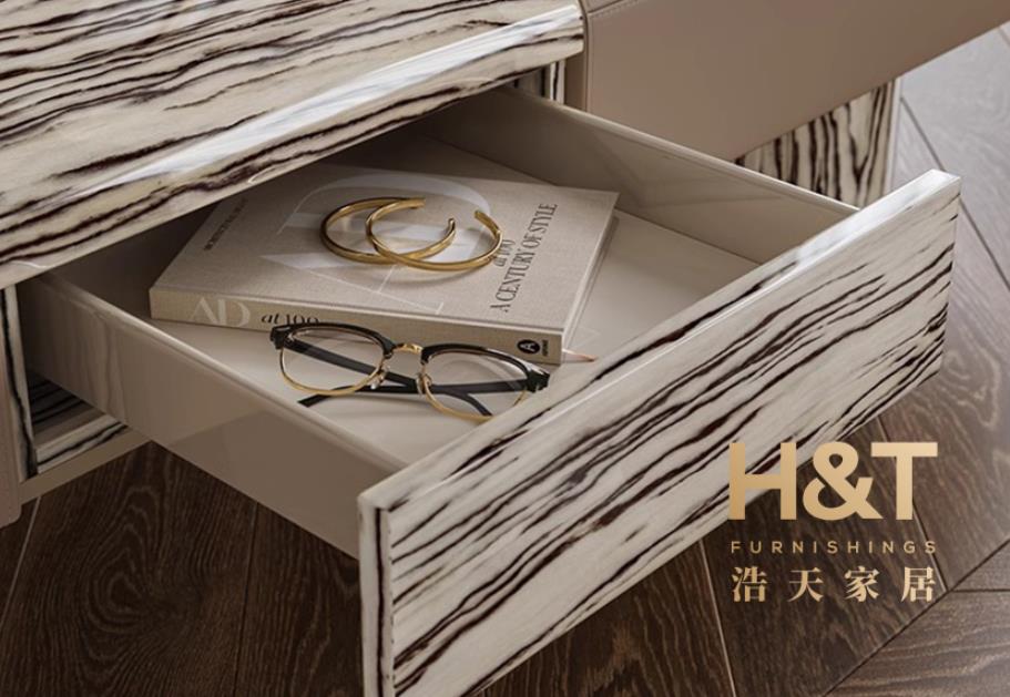 Modern Luxury Upholstered Bed End Stool with Drawer - Designer Genuine Leather for Mansion & Penthouse