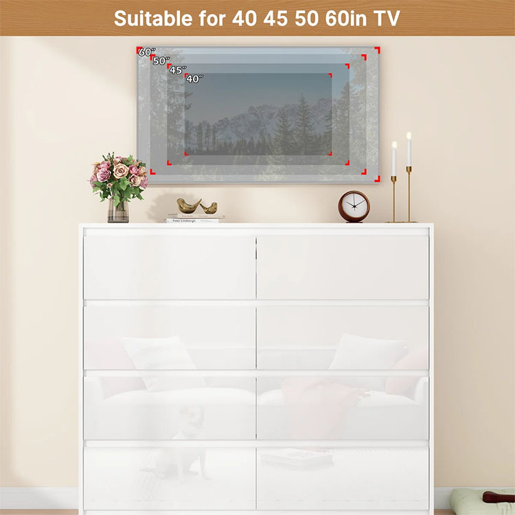 High Glossy Chest of Drawers Dresser cabinet