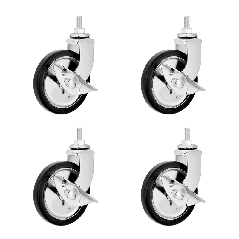 3 inch screw rod chrome universal dining wheels universal PP casters trolley silent wheels furniture industrial casters