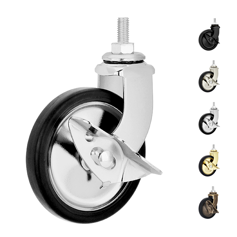 3 inch screw rod chrome universal dining wheels universal PP casters trolley silent wheels furniture industrial casters