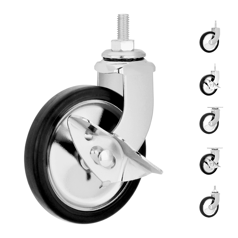 3 inch screw rod chrome universal dining wheels universal PP casters trolley silent wheels furniture industrial casters