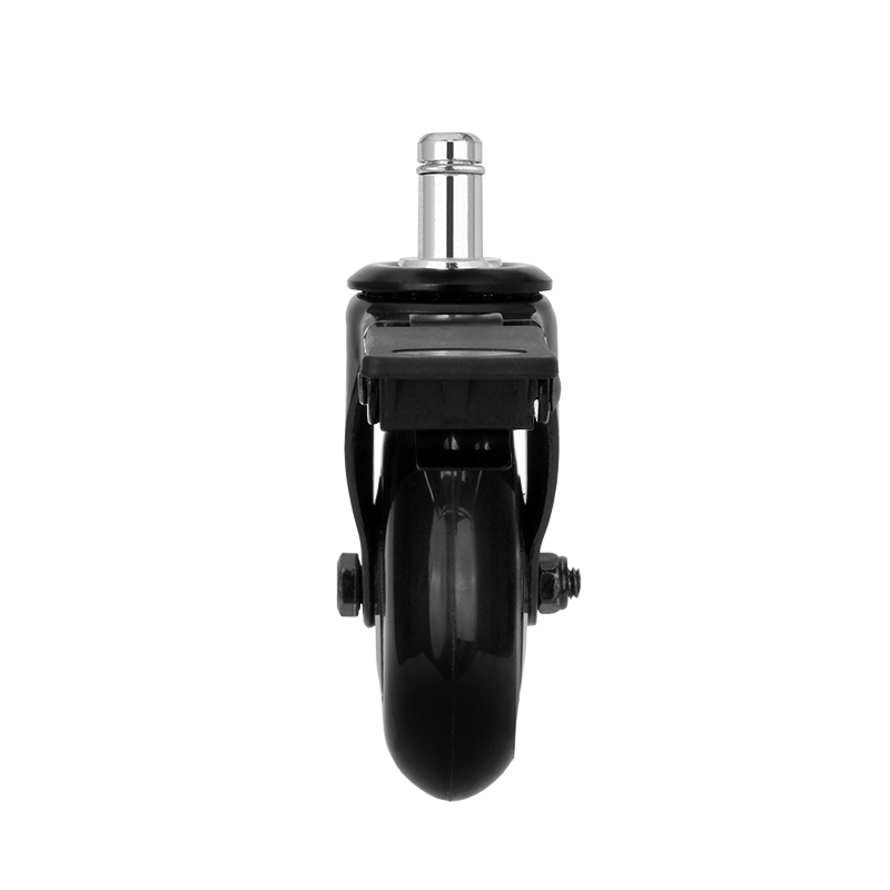 3 inch casters, anti-tangle brake chair wheels, PU industrial furniture casters, black cart wheels, household swivel casters