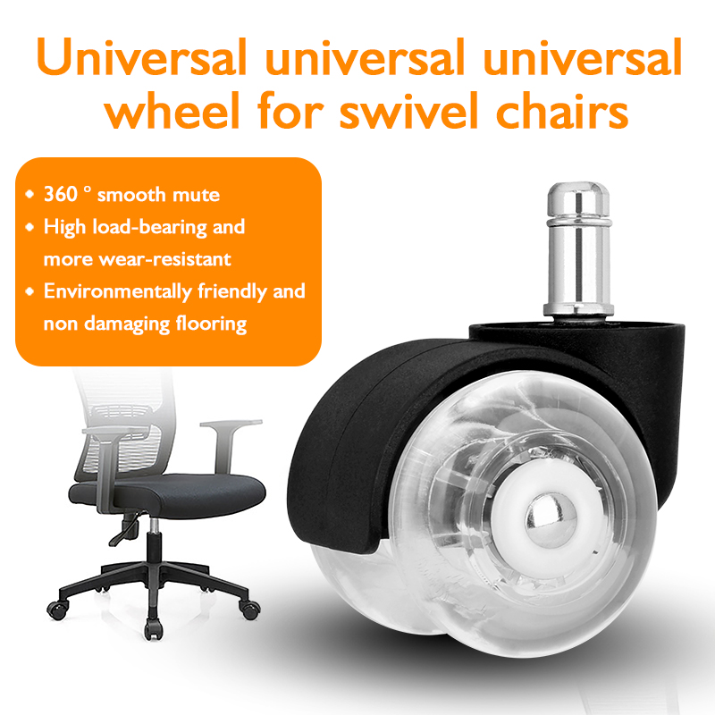 2 inch office chair transparent wheels office swivel chair pu polyurethane universal wheels computer chair rollers manufacturers wholesale