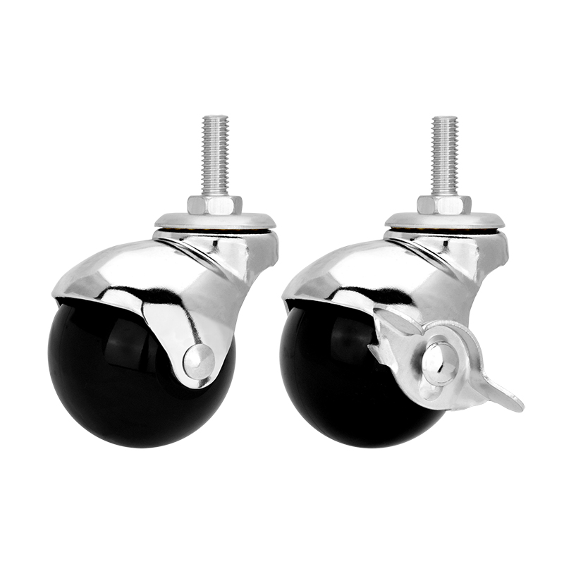 2 inch flat globe wheel sofa casters chrome wheels ball casters chrome plating hardware home PP wheels wholesale