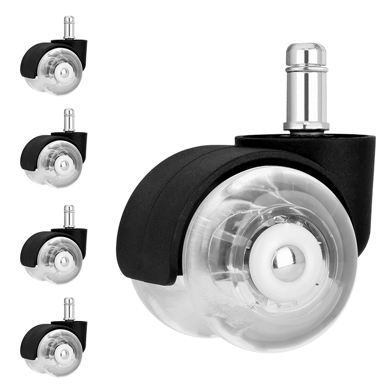2 inch office chair transparent wheels office swivel chair pu polyurethane universal wheels computer chair rollers manufacturers wholesale