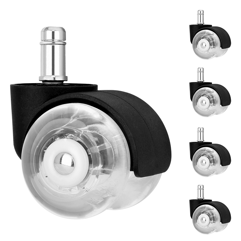 2 inch office chair transparent wheels office swivel chair pu polyurethane universal wheels computer chair rollers manufacturers wholesale