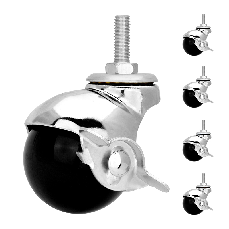 2 inch flat globe wheel sofa casters chrome wheels ball casters chrome plating hardware home PP wheels wholesale