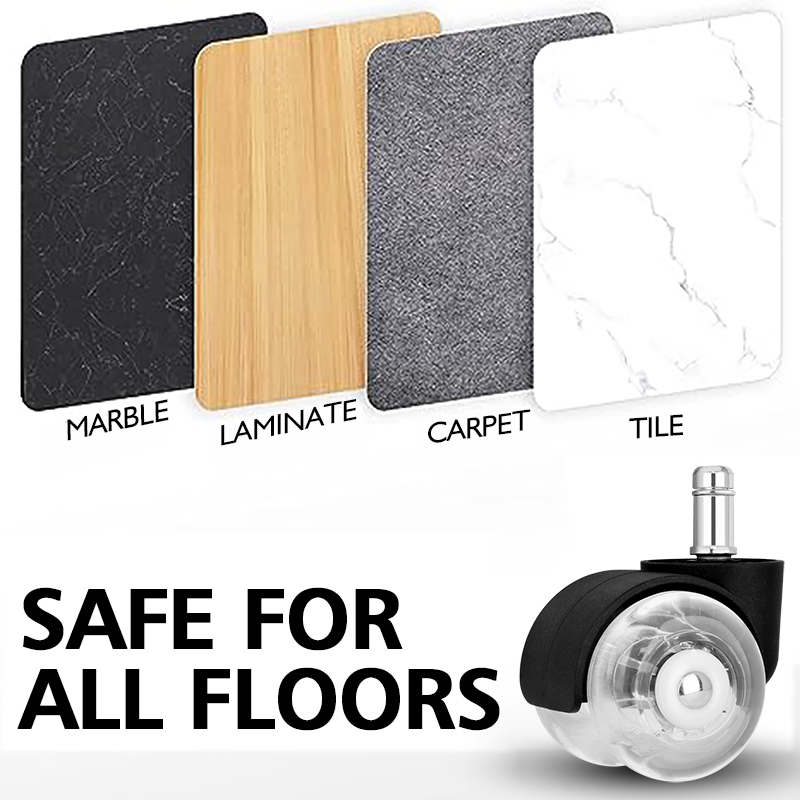 2 inch office chair transparent wheels office swivel chair pu polyurethane universal wheels computer chair rollers manufacturers wholesale