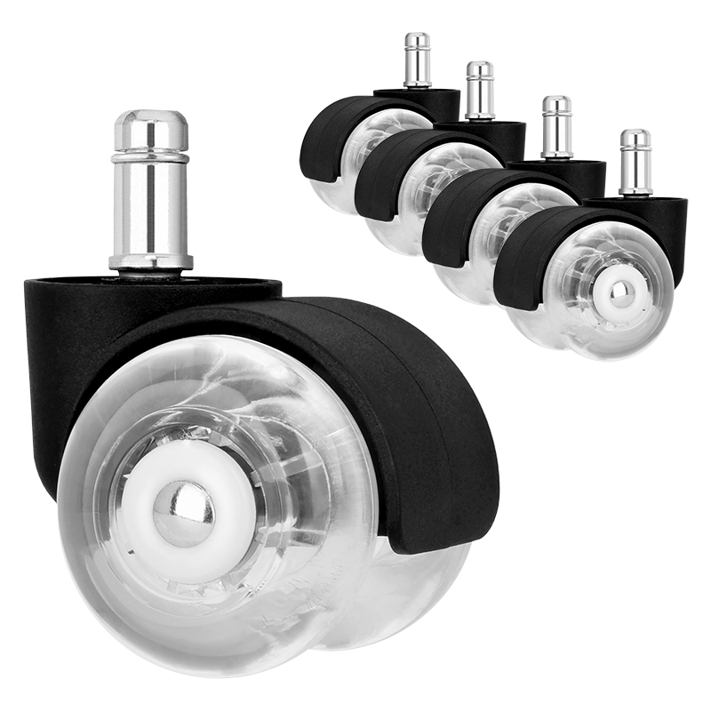 2 inch office chair transparent wheels office swivel chair pu polyurethane universal wheels computer chair rollers manufacturers wholesale
