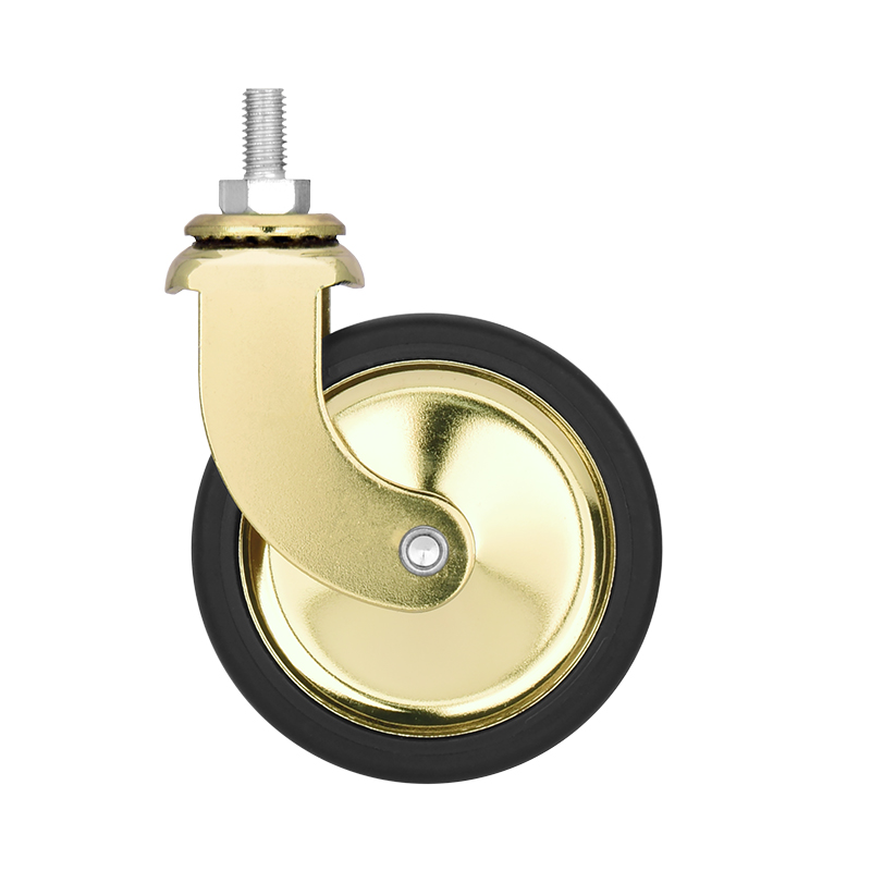 3 inch screw rod gold brake dining wheel universal PP caster trolley universal silent wheel pp furniture caster