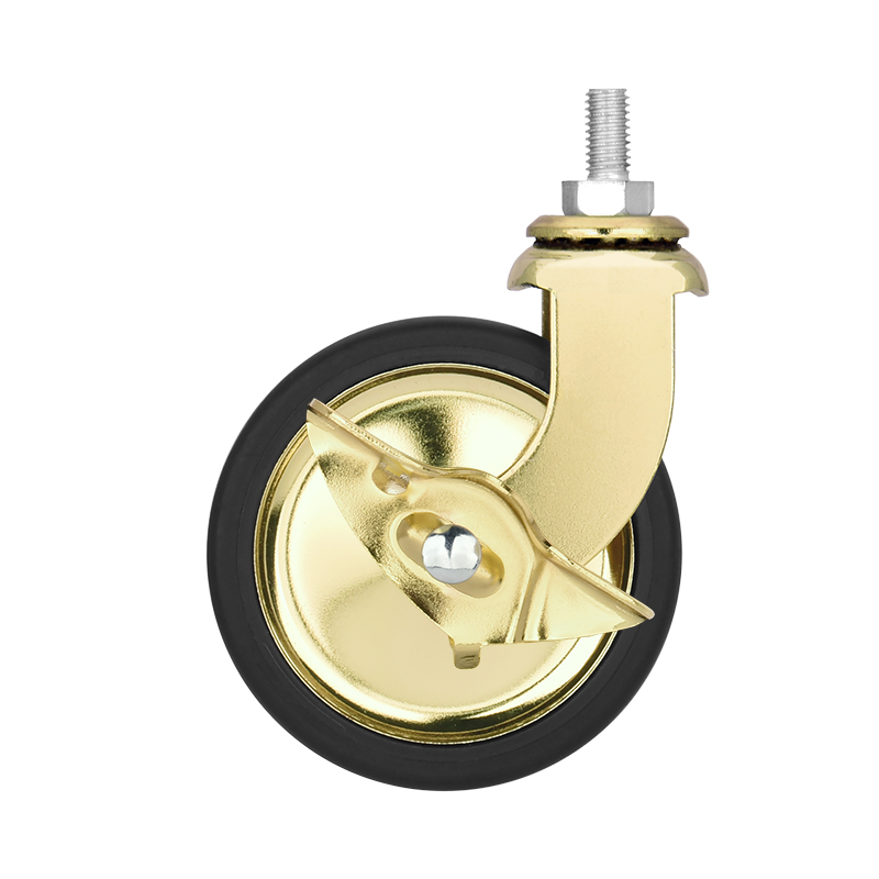 3 inch screw rod gold brake dining wheel universal PP caster trolley universal silent wheel pp furniture caster