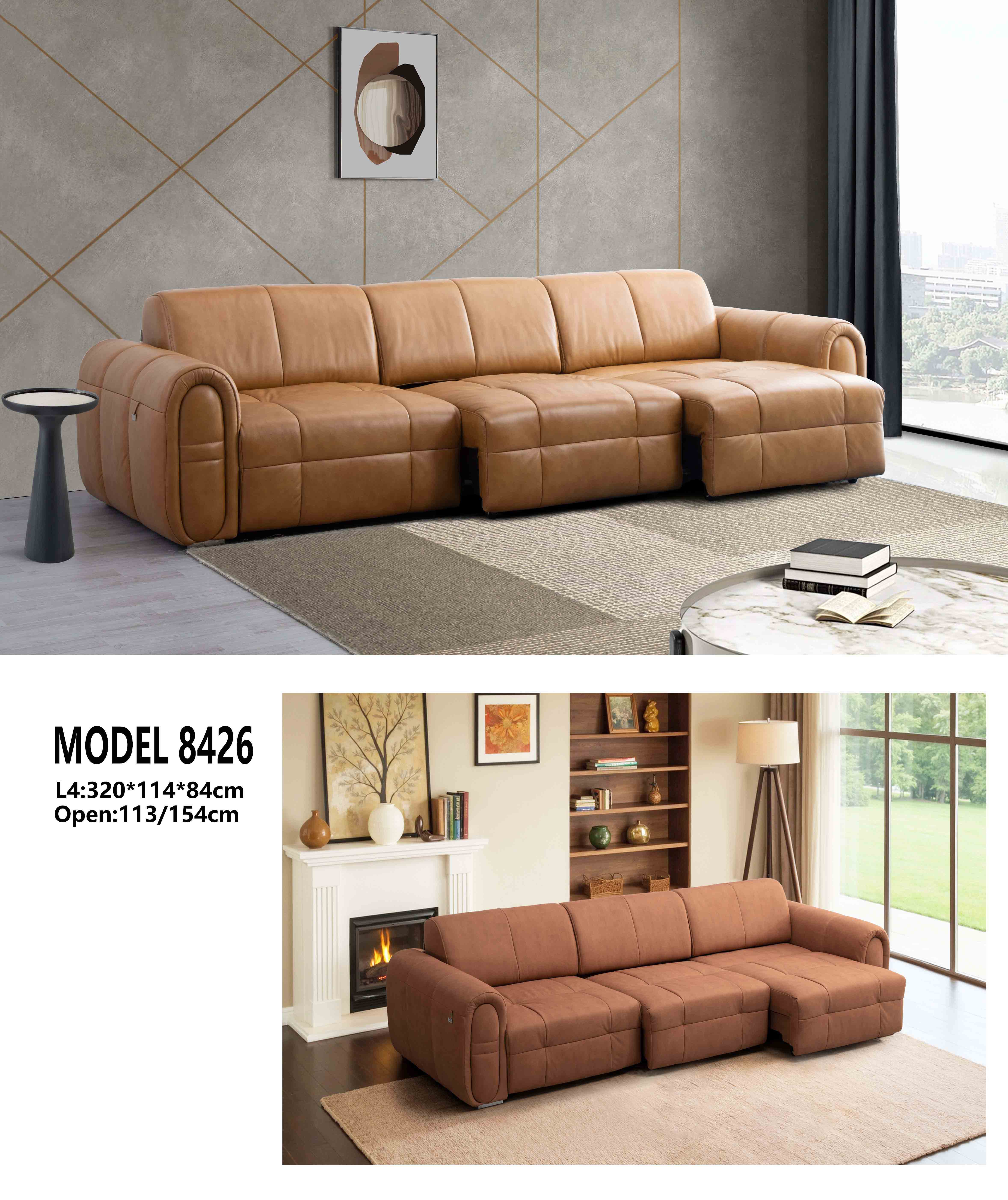 Electronic sofa bed with electronic slide seats 8426