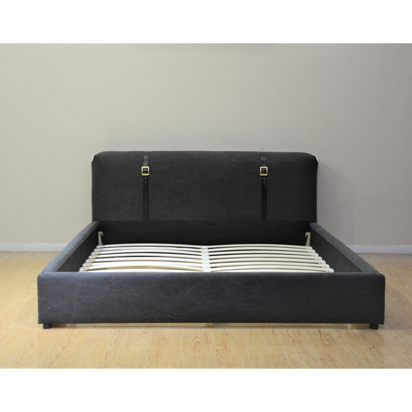 Modern Huayang Carton Customized Home Upholstered Bed for Adult with High Quality
