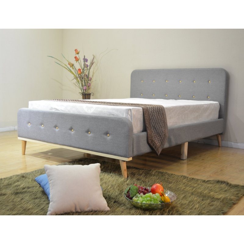 Huayang Modern Bedroom Furniture Linen Platform Upholstered Hotel Bed