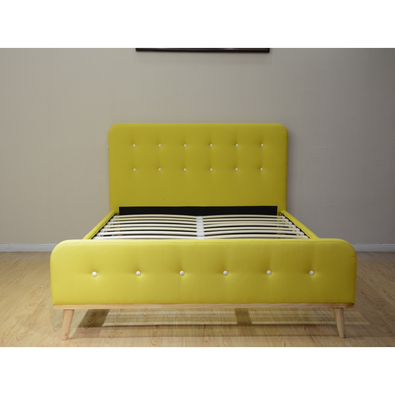 Huayang Modern Bedroom Furniture Linen Platform Upholstered Hotel Bed