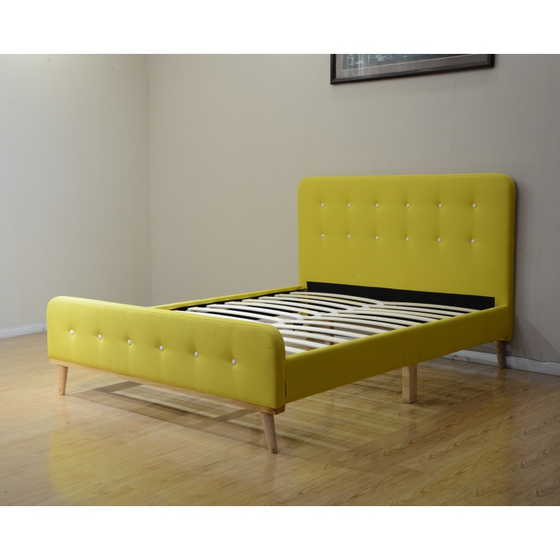 Huayang Modern Bedroom Furniture Linen Platform Upholstered Hotel Bed