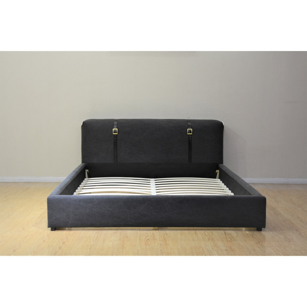 Modern Huayang Carton Customized Home Upholstered Bed for Adult with High Quality