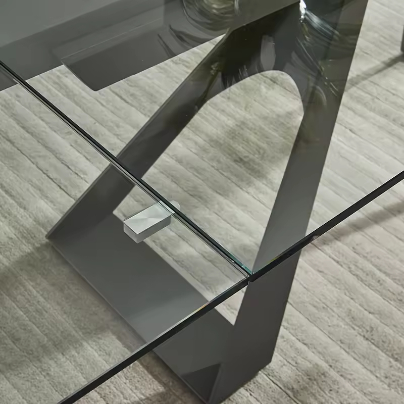 Transparent Rectangular Extendable Dining Table