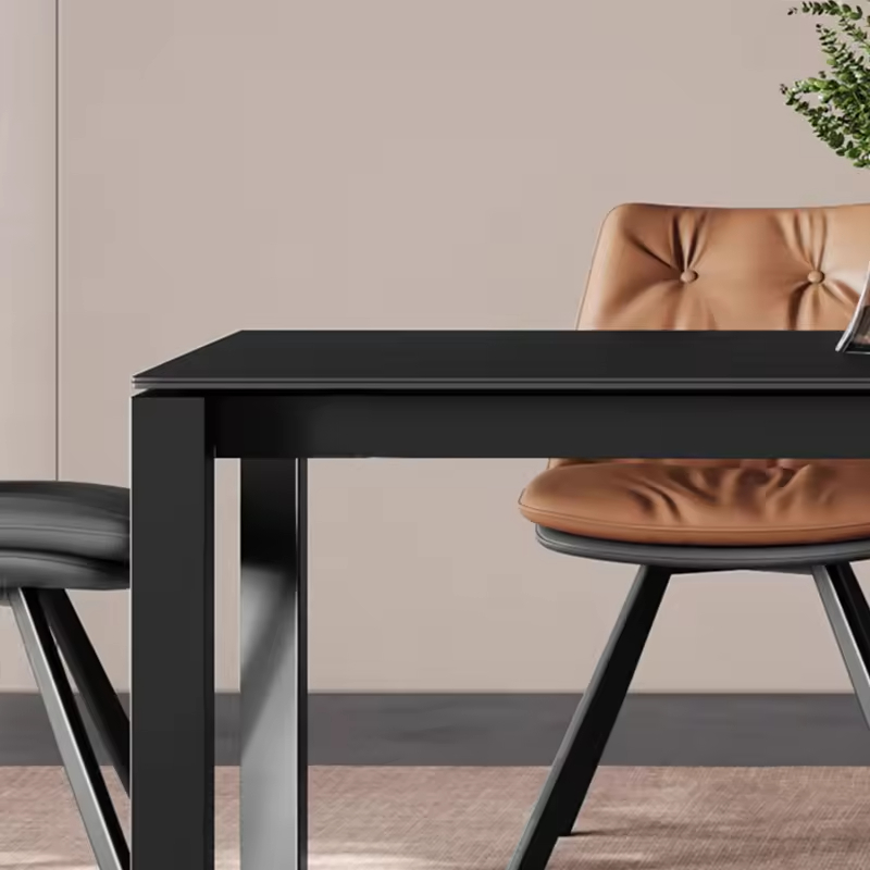 Nordic Black Modern Rectangular Extending Dining Table